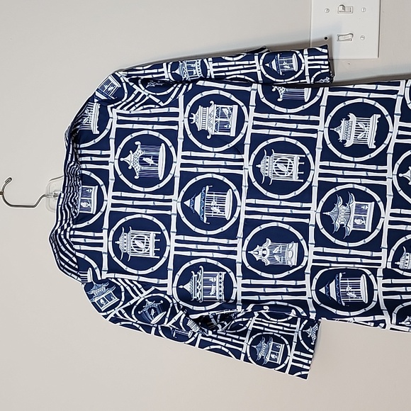 Gretchen Scott Ruffle Caged Caged Blue White Dress Size XS - Picture 5 of 9